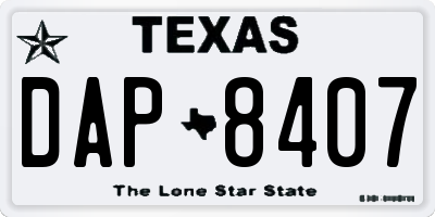 TX license plate DAP8407