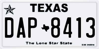 TX license plate DAP8413