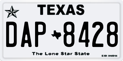 TX license plate DAP8428