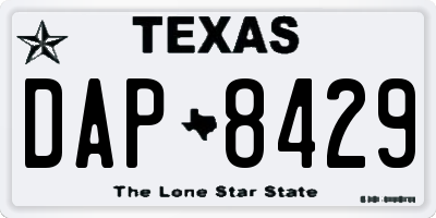 TX license plate DAP8429