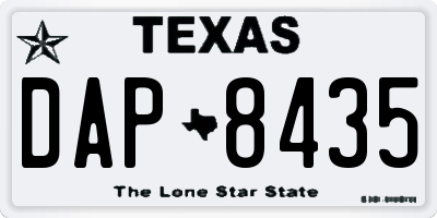 TX license plate DAP8435