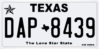 TX license plate DAP8439
