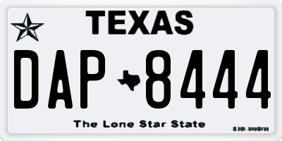 TX license plate DAP8444
