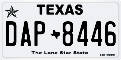 TX license plate DAP8446