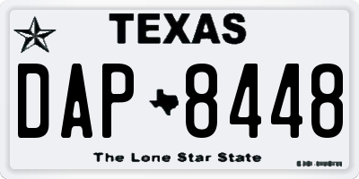 TX license plate DAP8448