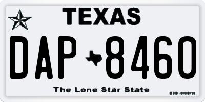 TX license plate DAP8460