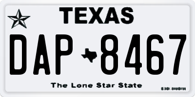 TX license plate DAP8467