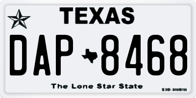TX license plate DAP8468