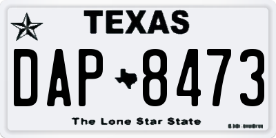 TX license plate DAP8473