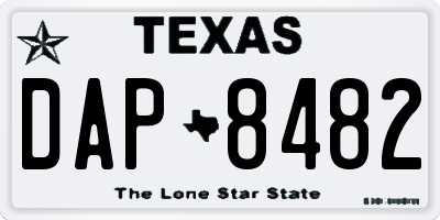 TX license plate DAP8482