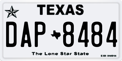 TX license plate DAP8484