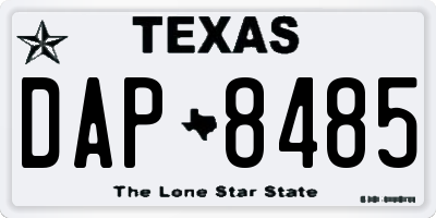 TX license plate DAP8485