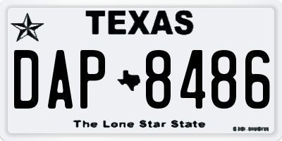 TX license plate DAP8486
