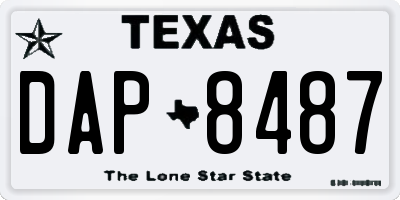 TX license plate DAP8487