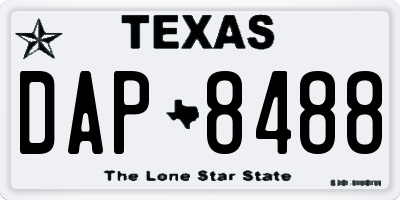TX license plate DAP8488