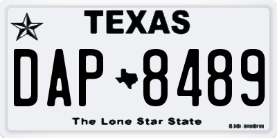 TX license plate DAP8489