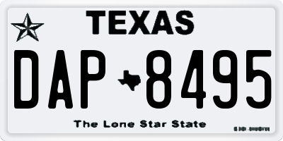 TX license plate DAP8495