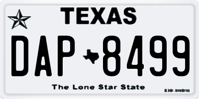 TX license plate DAP8499