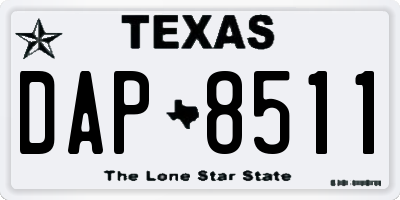 TX license plate DAP8511