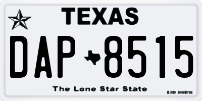 TX license plate DAP8515