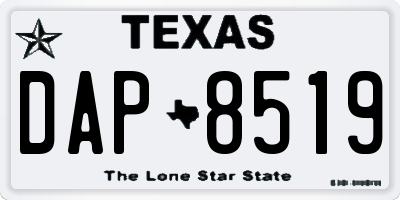 TX license plate DAP8519