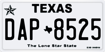 TX license plate DAP8525
