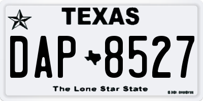 TX license plate DAP8527