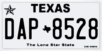 TX license plate DAP8528