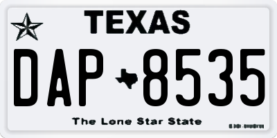 TX license plate DAP8535