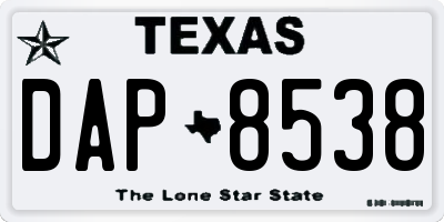 TX license plate DAP8538