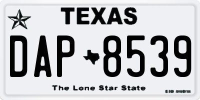 TX license plate DAP8539