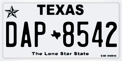 TX license plate DAP8542