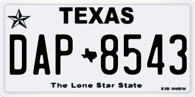 TX license plate DAP8543