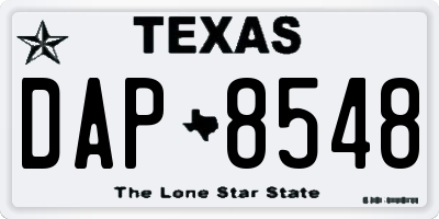 TX license plate DAP8548