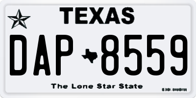 TX license plate DAP8559