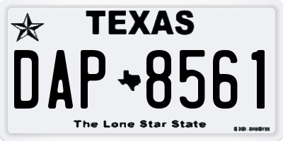 TX license plate DAP8561