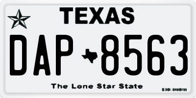 TX license plate DAP8563