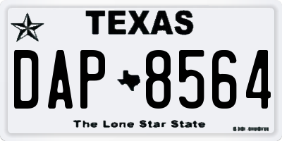 TX license plate DAP8564