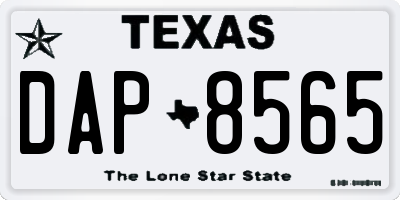 TX license plate DAP8565