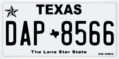 TX license plate DAP8566