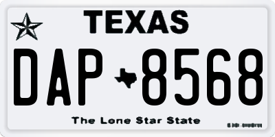 TX license plate DAP8568