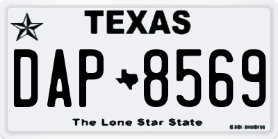 TX license plate DAP8569