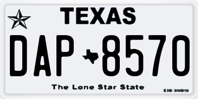 TX license plate DAP8570