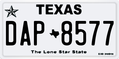 TX license plate DAP8577