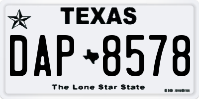 TX license plate DAP8578