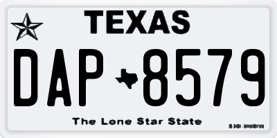 TX license plate DAP8579