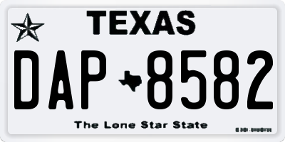 TX license plate DAP8582