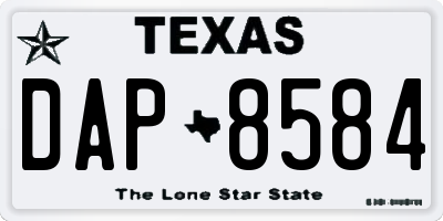 TX license plate DAP8584