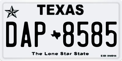 TX license plate DAP8585