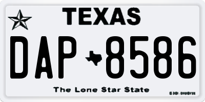 TX license plate DAP8586